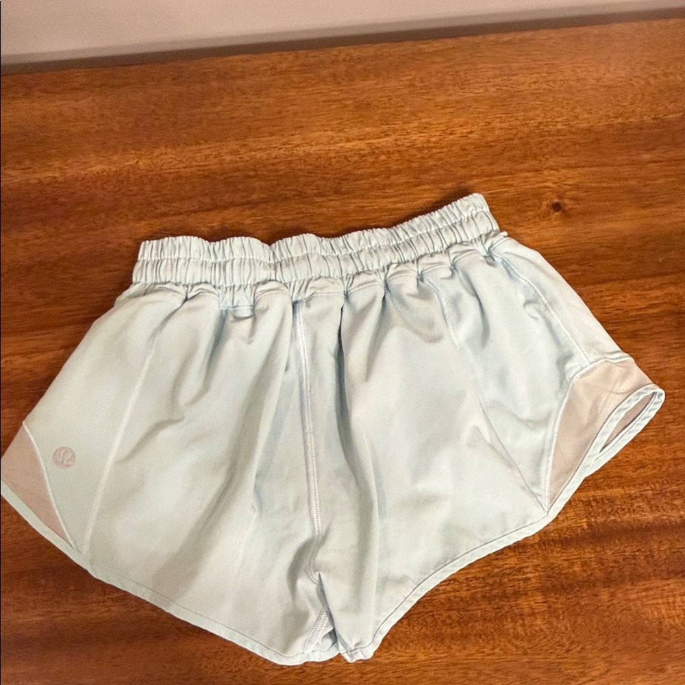 Women's Light Blue Athletic Shorts - Picture 2 of 4